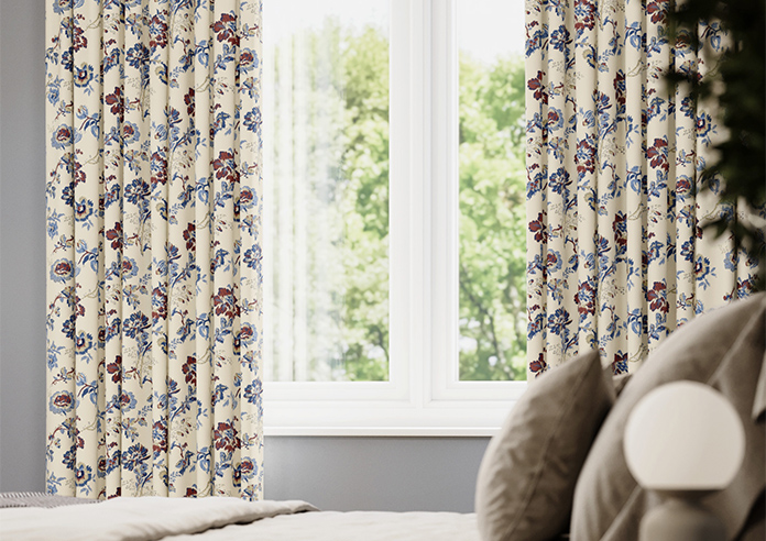 Land & Shore Orchard, Blue Red - Made to Measure Curtains - Image 5